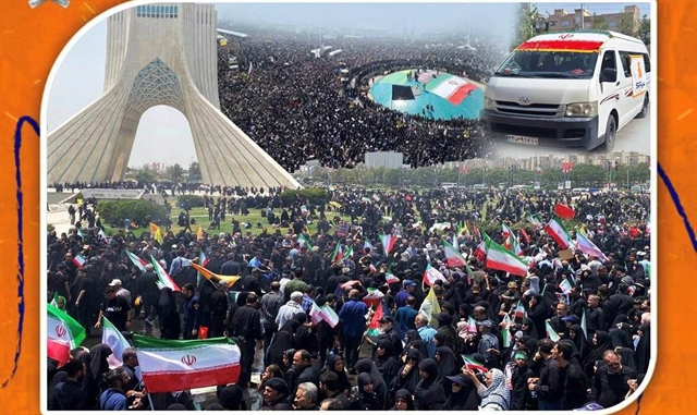 حضور نمایندگان شرکت فرهنگی ورزشی سایپا در مراسم باشکوه تشییع شهدای اقتدار کشور